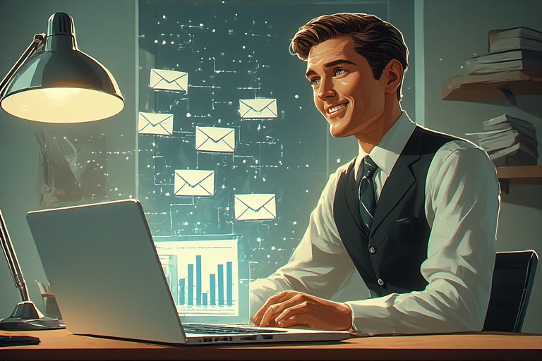 Solo real estate agent working efficiently with AI-powered email automation, symbolizing faster lead responses and business growth

